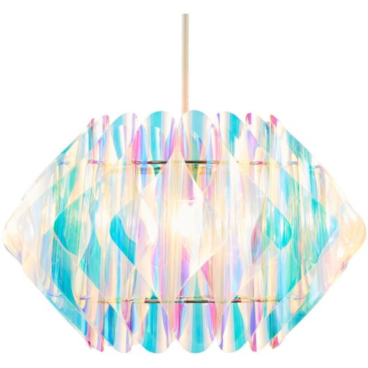 Glow Light Shade Taco Easy Fit 40cm Ceiling Lampshade - Iridescent - Litecraft