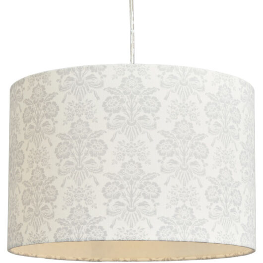 Litecraft - Light Shade 30 cm Damask Print Easy Fit Ceiling Lampshade - Grey