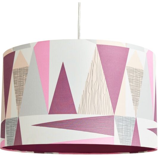 Litecraft - Light Shade Scandi 40cm Geometric Easy Fit Lampshade - Multi Coloured