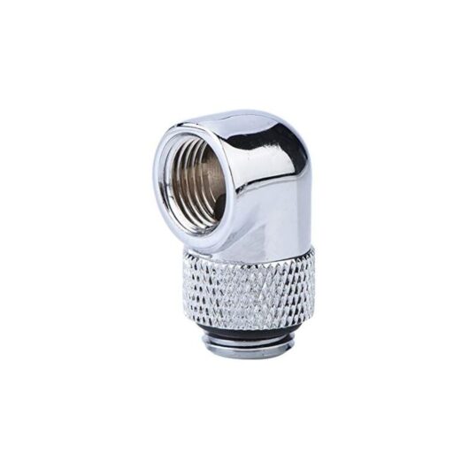 Csparkv - 3.3x1.9x1.9xcm Silver Water Cooling Fittings, 90 Degree Angle Rotatable Tube Fitting, pc Water Cooling G1/4 Thread Elbow Connector