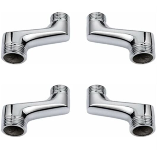 Csparkv - 4 Pack Shower Elbow Fitting, Brass Elbow Reducer Fitting, Adjustable Swivel Arm, Wall Elbow Fitting, Offset Fitting 1/2,3/4, Chrome a