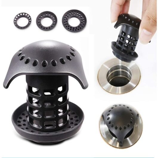 Pack Bathtub Hair Catcher Sink Strainer Shower Drain Protector Filter Black Fits 1.25"-1.75" Drain Sizes