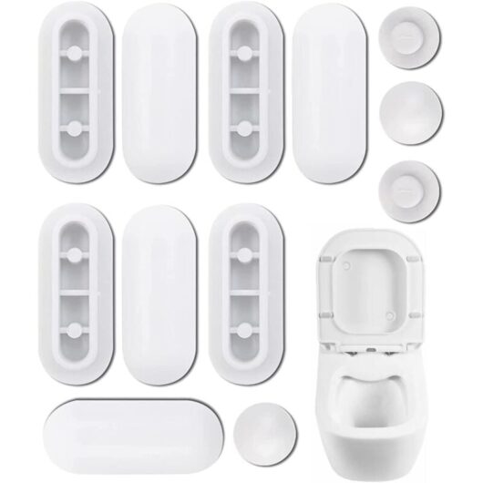 CCYKXA 12pcs Universal Toilet Bumpers, Toilet Seat Pads, Universal Toilet Seat Buffer Shock Absorber Kit, Toilet Seat Toilet Replacement Pads for