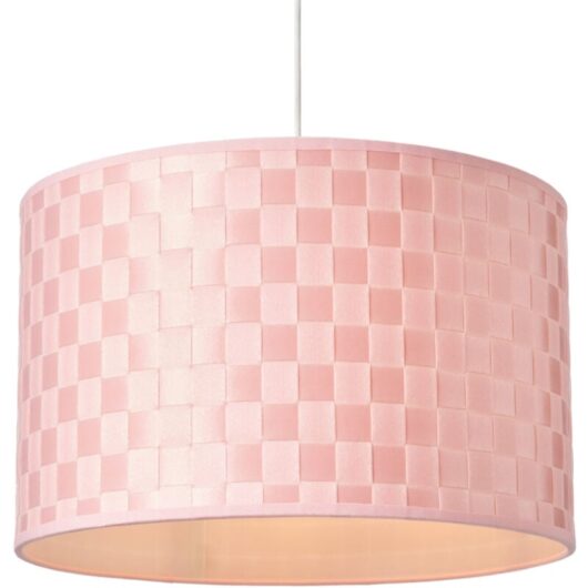 Sovin Light Shade 35cm Woven Easy Fit Drum Ceiling Lampshade - Pink - Litecraft