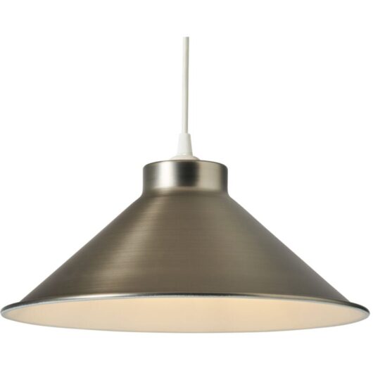Litecraft - Simo Light Shade Fisherman Style Easy Fit Metal Lampshade - Pewter