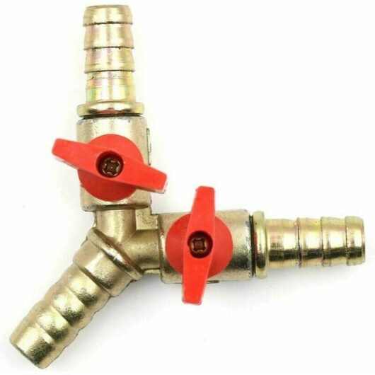 Soleil - Brass Ball Valve 3 Way y Ball Valve Hose Barb Fitting Adapter for Faucet Water Gas Oil (1 Pack)