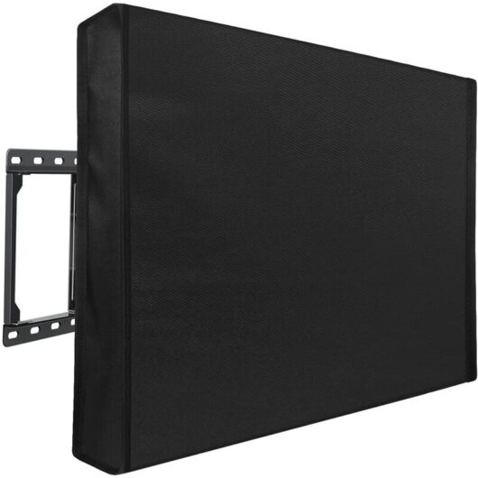 36-38', 94x62x13 cm) Waterproof uv Flat Screen tv Cover for 22'-75' tv Dustproof Furniture Cover for Indoor - Fits Most Stands and Mounts - Black