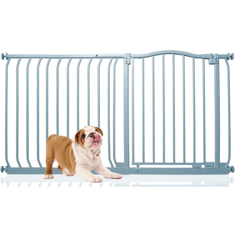 Bettacare - Curved Top Dog Gate, 134cm - 143cm, Matt Grey, Pressure Fit Pet Gate for Dog and Puppy, Pet and Dog Barrier
