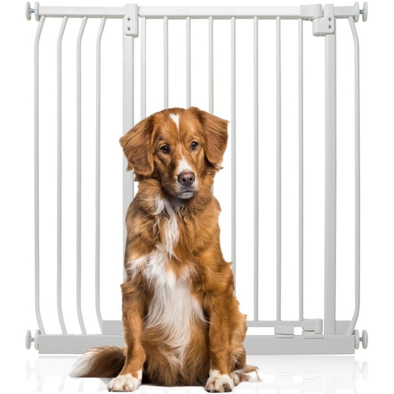 Bettacare - Extra Tall Elite Dog Gate, 89cm - 98cm, Matt White, Extra Tall 96.8cm in Height, Pressure Fit Pet Gate