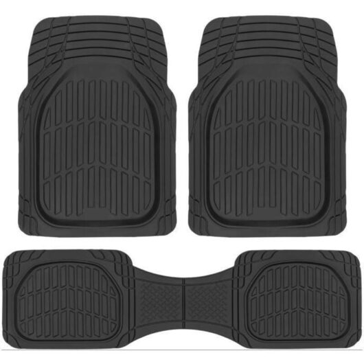 Deep Black Waterproof All-Weather Car Floor Mats, Universal Fit for Cars, Trucks, and SUVs. Car Accessories.