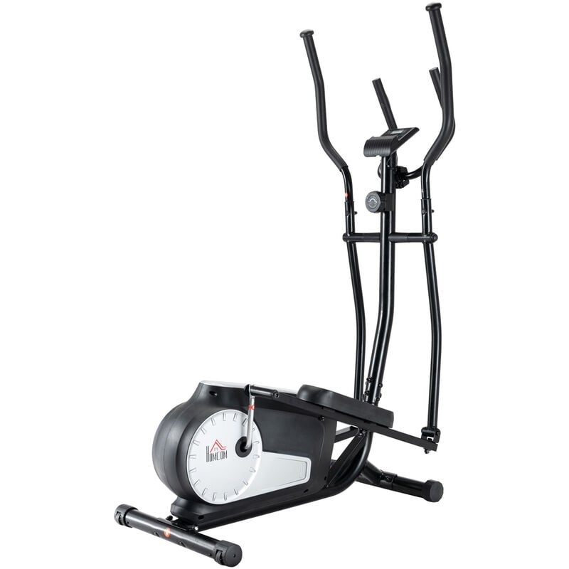 HOMCOM Elliptical Cross Trainer w/ Adjustable Resistance, LCD Monitor, Wheels