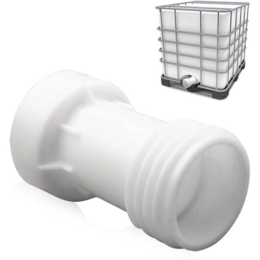 IBC Tank Fittings, IBC Adapter S60 x 6 Extension Joint Tank Valve 60mm 1000L Plastic Straight Coarse Thread IBC Container Fittings S60 x 6 Tank