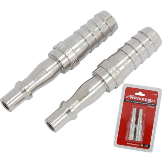 Neilsen 2pc Air Line Bayonet Fittings Hose Compressor Connector 1/2" BSP