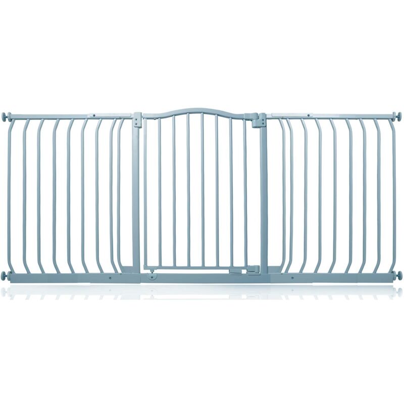 Safetots - Curved Top Safety Gate, 161cm - 170cm, Matt Grey, Pressure Fit Stair Gate
