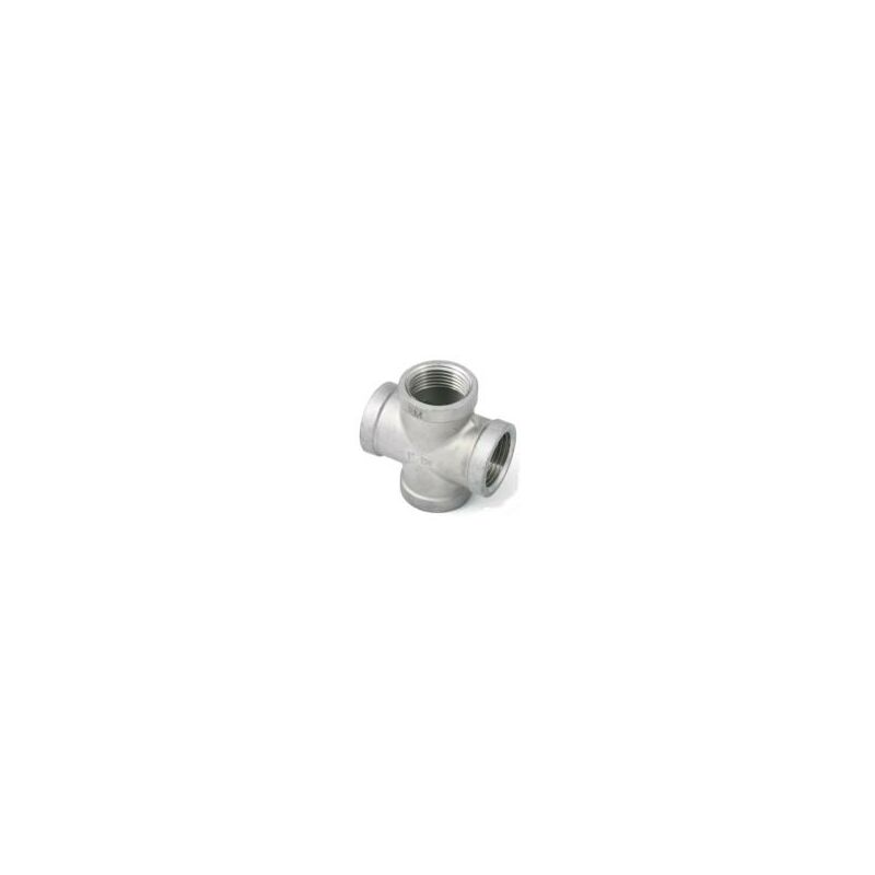 BSP 3/8' Cross A4 (T316) Marine Grade Stainless Steel 150LB Pipe Fitting - Parallel Threads (BSPP / G Thread)