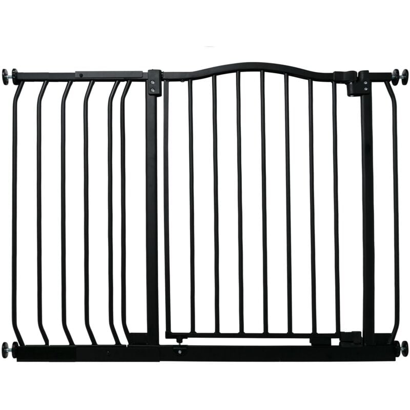 Bettacare - Curved Top Dog Gate, 116cm - 125cm, Matt Black, Pressure Fit Pet Gate for Dog and Puppy, Pet and Dog Barrier