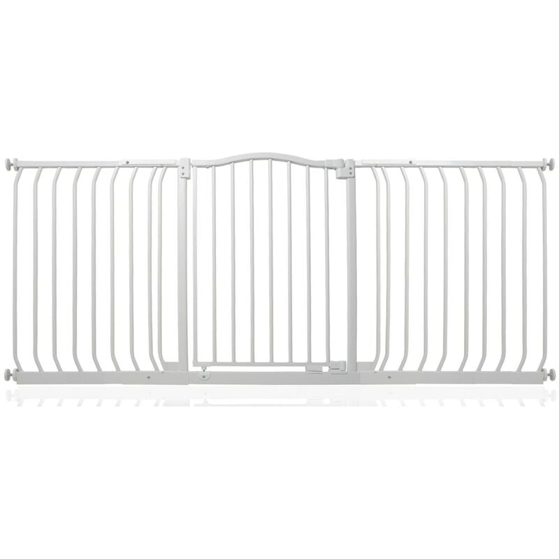 Bettacare - Curved Top Dog Gate, 170cm - 179cm, Matt White, Pressure Fit Pet Gate for Dog and Puppy, Pet and Dog Barrier