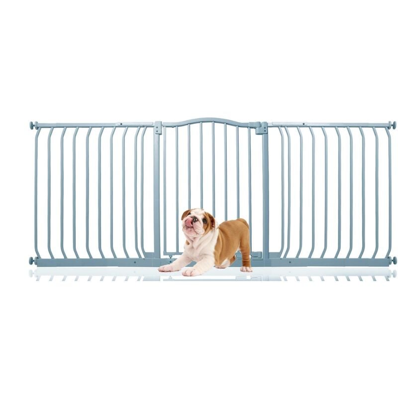 Bettacare - Curved Top Dog Gate, 179cm - 188cm, Matt Grey, Pressure Fit Pet Gate for Dog and Puppy, Pet and Dog Barrier