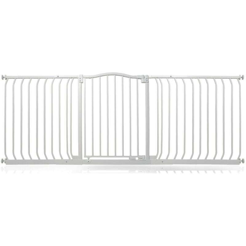 Bettacare - Curved Top Dog Gate, 188cm - 197cm, Matt White, Pressure Fit Pet Gate for Dog and Puppy, Pet and Dog Barrier