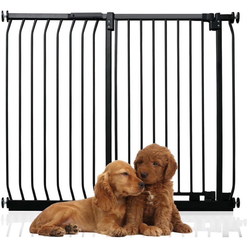 Bettacare Extra Tall Elite Dog Gate, 107cm - 116cm, Matt Black, Extra Tall 96.8cm in Height, Pressure Fit Pet Gate