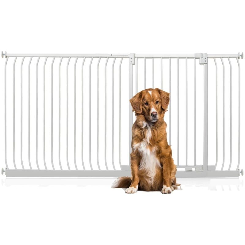 Bettacare - Extra Tall Elite Dog Gate, 189cm - 198cm, Matt White, Extra Tall 96.8cm in Height, Pressure Fit Pet Gate