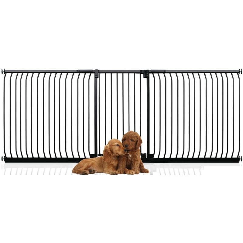 Bettacare - Extra Tall Elite Dog Gate, 271cm - 280cm, Matt Black, Extra Tall 96.8cm in Height, Pressure Fit Pet Gate