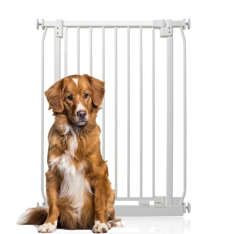 Bettacare - Extra Tall Elite Dog Gate, 71cm - 80cm, Matt White, Extra Tall 96.8cm in Height, Pressure Fit Pet Gate