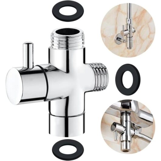 Ccykxa - 3 Way Valve,Solid Brass G1/2 Hand Shower Shower Components Diverter Adapter Shower System Replacement Part,Shower Diverter Valve Universal