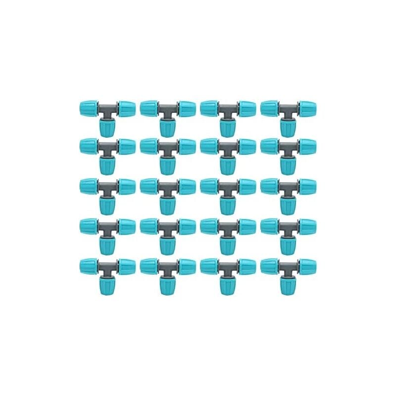 Csparkv - 20pcs Barbed Tee Fittings, 16mm Barbed Hose Connectors Drip Irrigation Fittings Tubing Tee Connectors 3 Way Adapter Water Pipe Joints