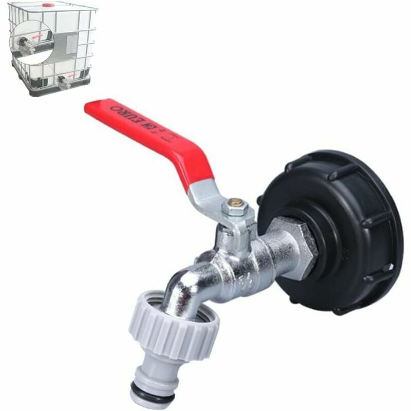Dewdat - Water Tank Adapter 1000l Tank Faucet 1000l ibc 1/2' Thread Connector Rainwater Collector Tap Outlet Fitting Valve Tap Garden Hose Fittings