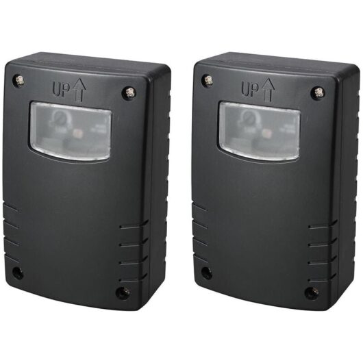 Litecraft Photocell Sensor Outdoor IP44 Rated Security Fitting in Black - 2 Pack