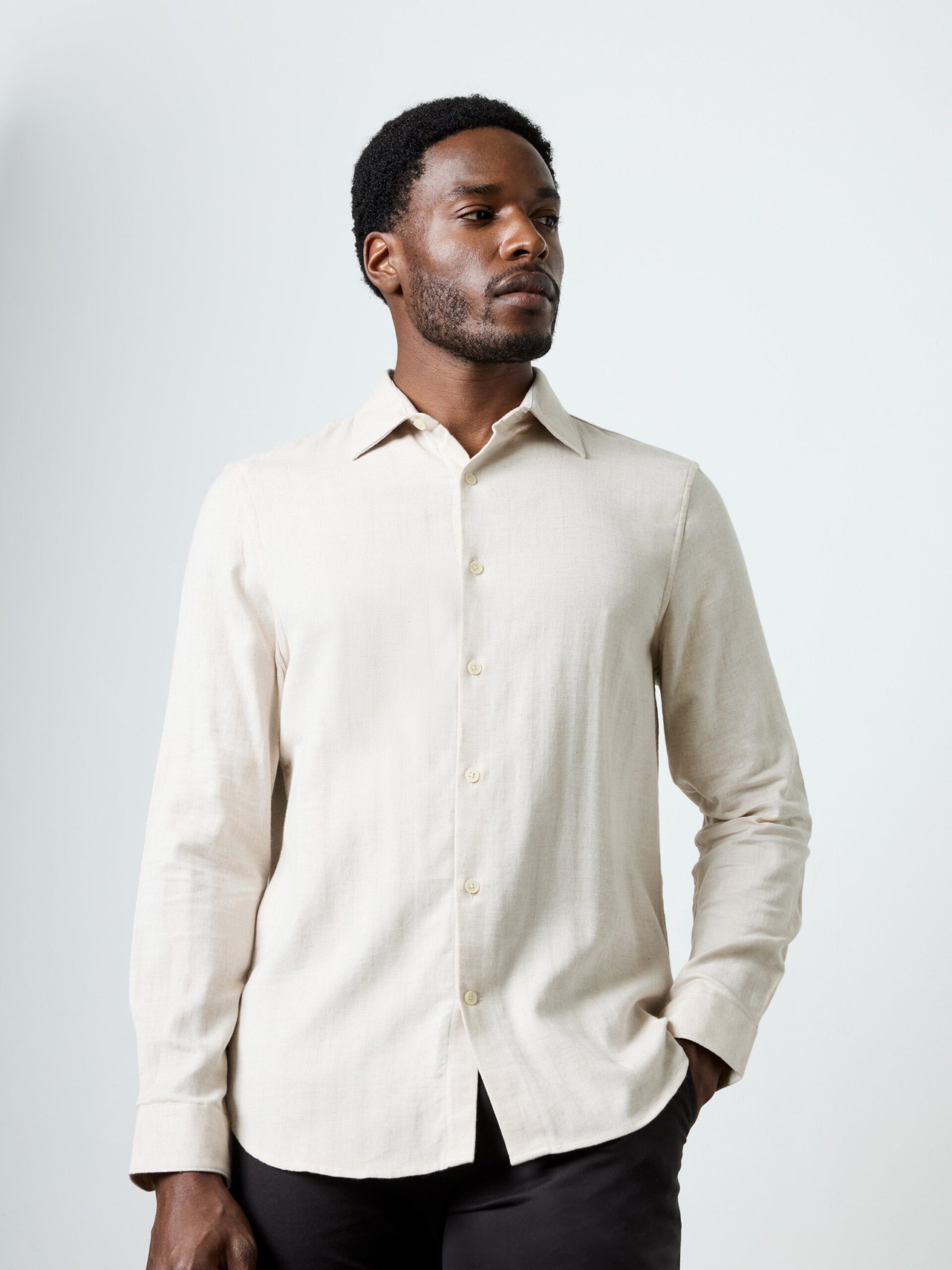 Long Sleeve Regular Fit Leo Shirt Stone