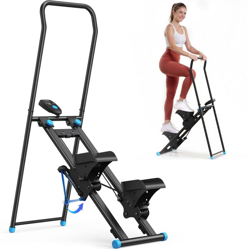 MERACH Stair Stepper for Home Exercise & Rehabilitation, Portable Cross Trainer Stepper with LCD & Adjustable resistance, Foldable, Max 136kg