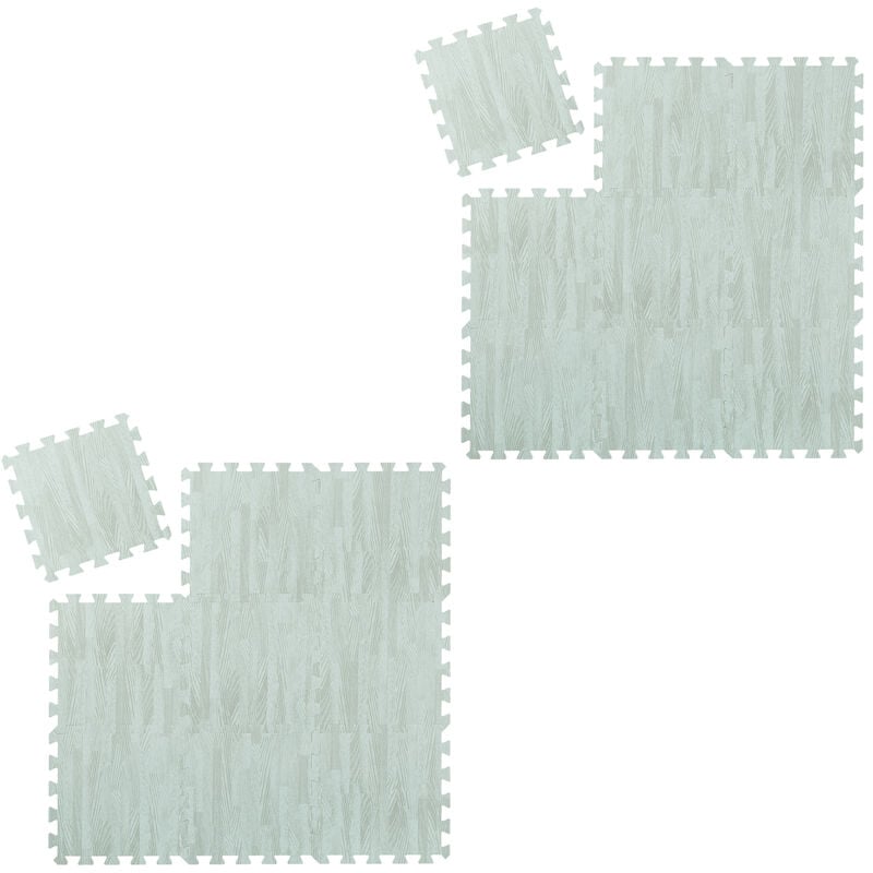 Relaxdays Floor Protection Mat, 18 Puzzle Pads for Sports & Fitness Equipment, 0.85 m², EVA Foam, BPA-free, White