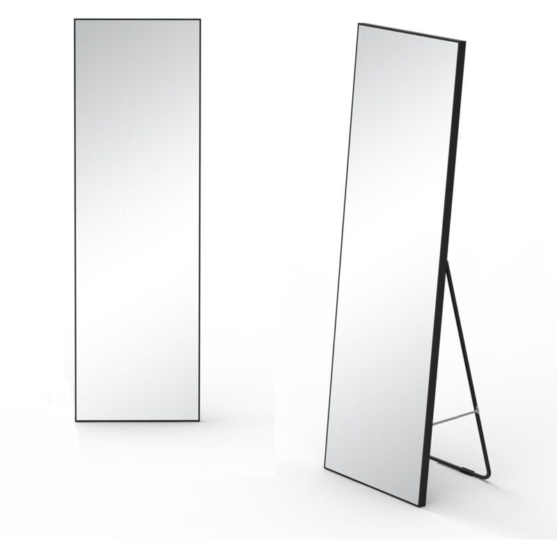 Sky Bathroom - Black Freestanding Rectangular Mirror or Wall Mounted ,Fitness Full Length Mirror for Home and Gym-40140cm