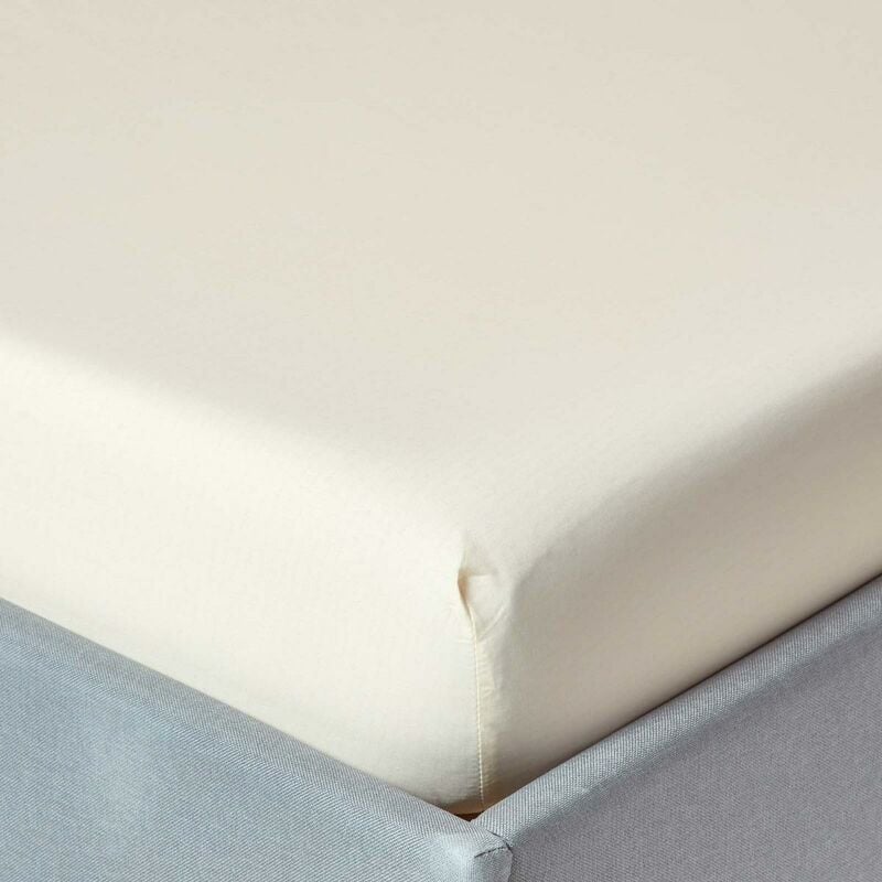Homescapes - Cream Egyptian Cotton Fitted Sheet 200 Thread Count, Small Double - Cream