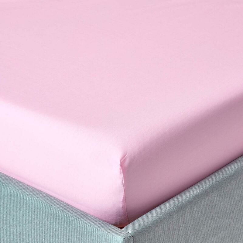 Homescapes - Pink Egyptian Cotton Deep Fitted Sheet 200 Thread Count, Super King - Pink