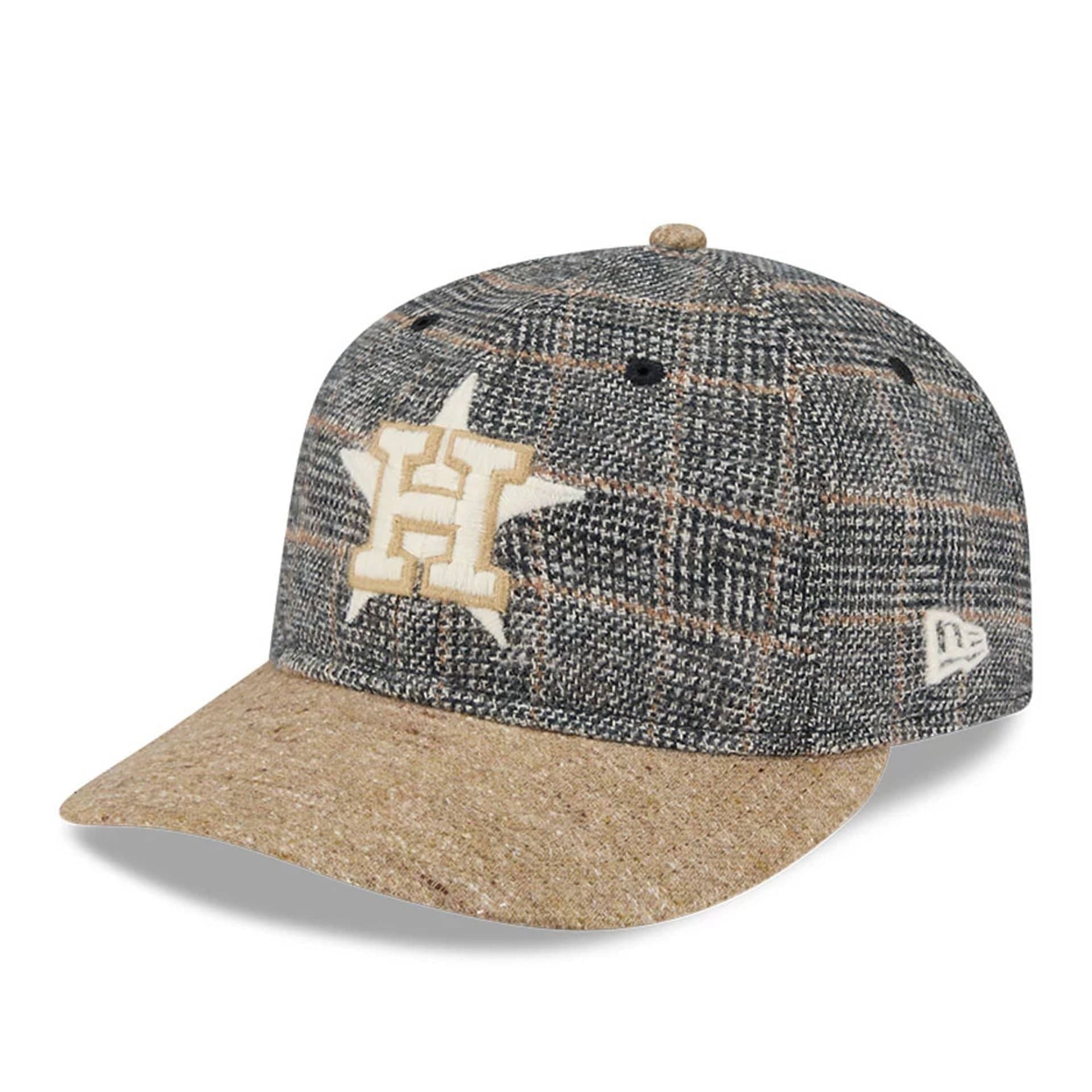 Houston Astros MLB Vintage Tweed Open Blue Retro Crown 59FIFTY Fitted Cap New Era Cap adult unisex