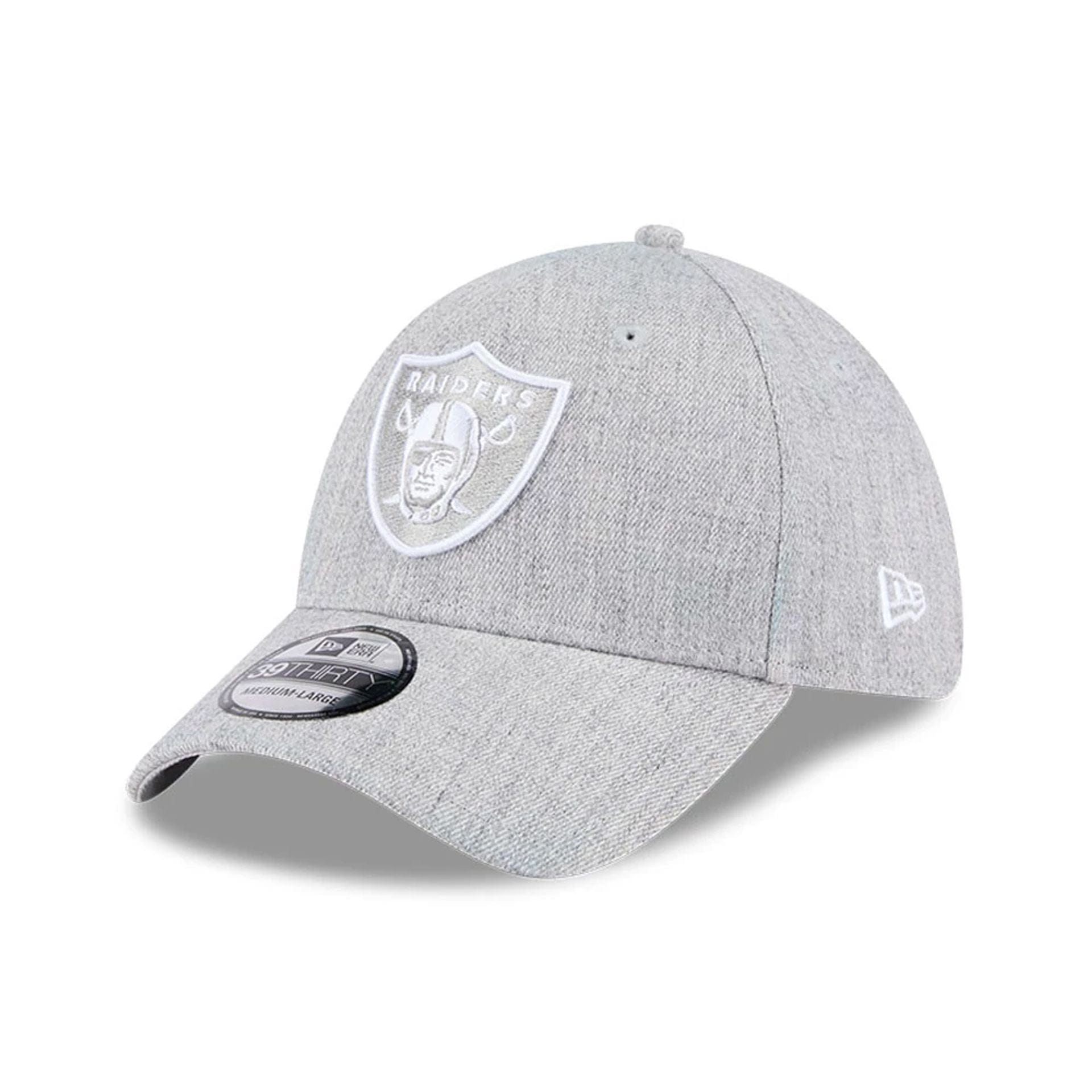 Las Vegas Raiders NFL Heather Grey 39THIRTY Stretch Fit Cap New Era Cap adult unisex