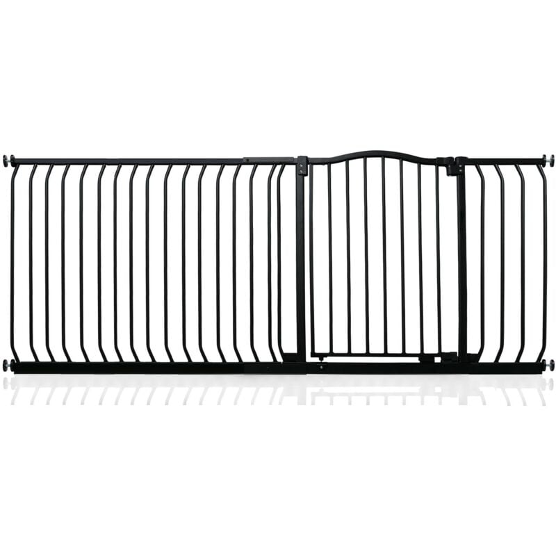 Safetots - Curved Top Safety Gate, 189cm - 198cm, Matt Black, Pressure Fit Stair Gate