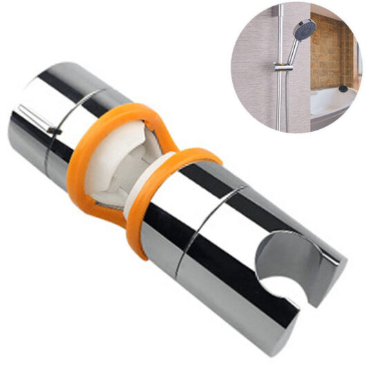 Adjustable Shower Head Holder for Slide Bar, Universal Shower Head Holder with 18-25mm Outer Diameter for Slide Bar, Replacement Clamp, Rotatable