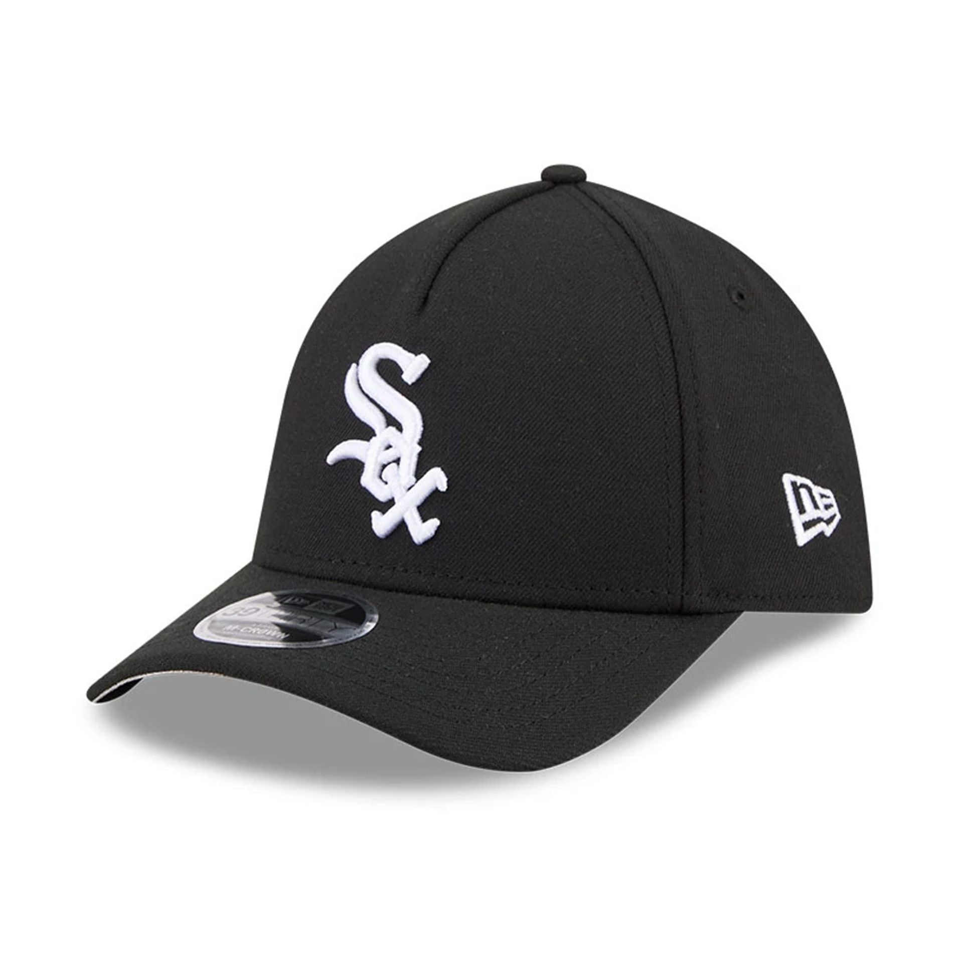 Chicago White Sox MLB Black 39THIRTY M-Crown A-Frame Stretch-Fit Cap New Era Cap adult unisex