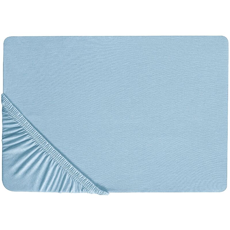 Fitted Sheet HOFUF Cotton 160 x 200 cm Light Blue