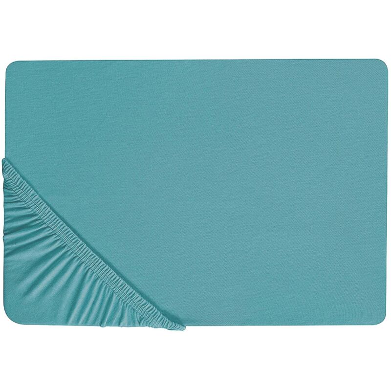 Fitted Sheet HOFUF Cotton 160 x 200 cm Turquoise