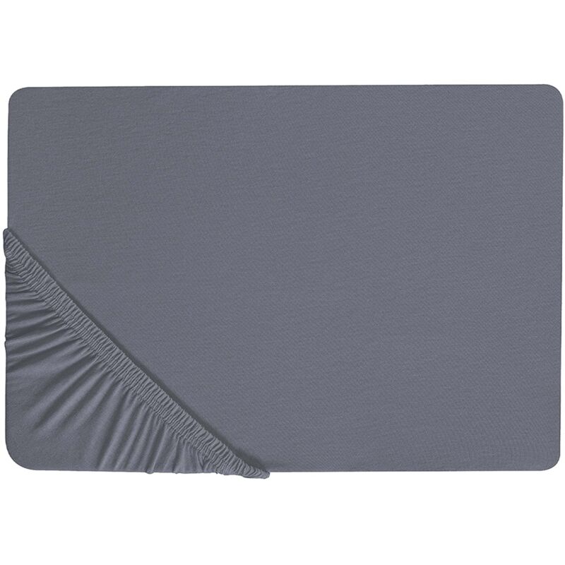 Fitted Sheet JANBU Cotton 140 x 200 cm Dark Grey