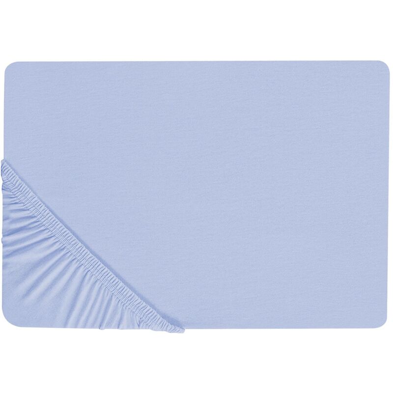 Fitted Sheet JANBU Cotton 200 x 200 cm Light Blue