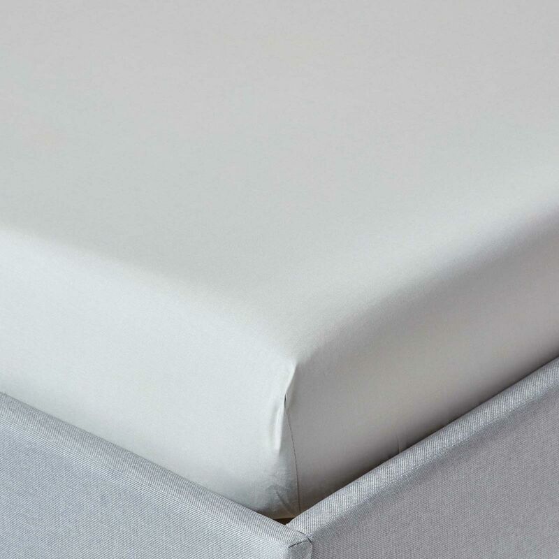 Homescapes - Silver Grey Egyptian Cotton Deep Fitted Sheet 200 Thread Count, King - Silver Grey