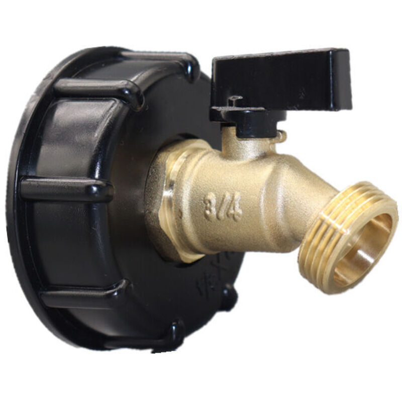 IBC Water Tank Adapter 275-330L - G3/4 Watertight Fitting - Brass Valve for Watering/Garden Hose