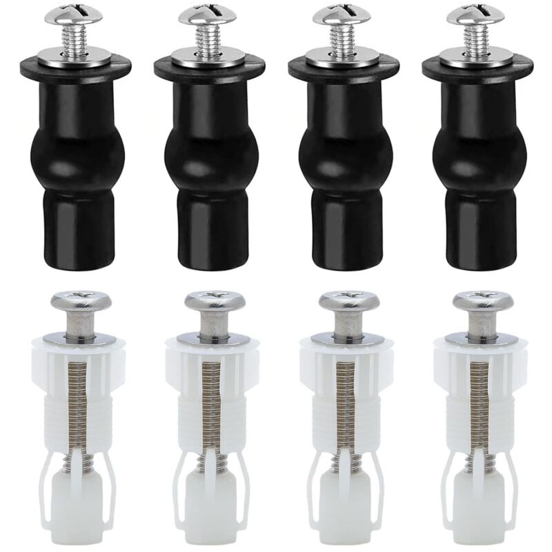 Toilet seat screw fittings, 8-piece universal toilet seat hinge replacement nuts