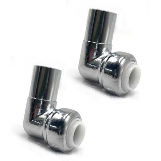 90 Degree Push Fit Radiator Angled Valve15mm to 10mm Reducer